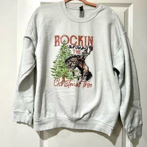 Rockin' Around the Christmas Tree Sweater - White